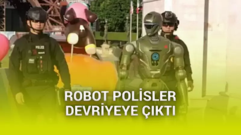 Çinde terminatöre benzeyen insansı robot polisler devriye atmaya başladı [Video]