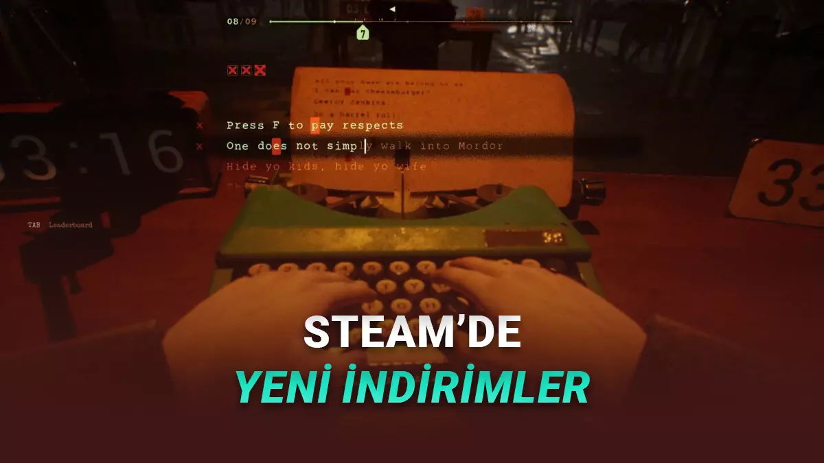 Steam Yazma Festivali İndirimleri Başladı (Yüzlerce Oyunda %90a Varan İndirimler Var)