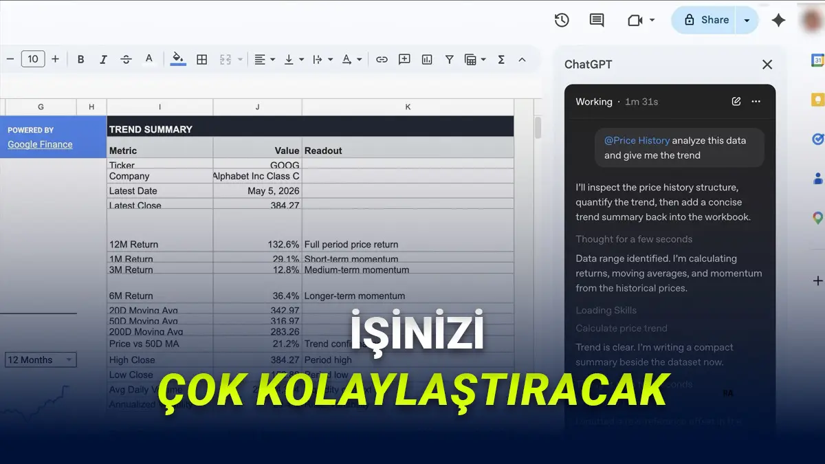 ChatGPT, Resmen Excel ve Google E-Tablolara Geldi: Ne İşe Yarayacak?
