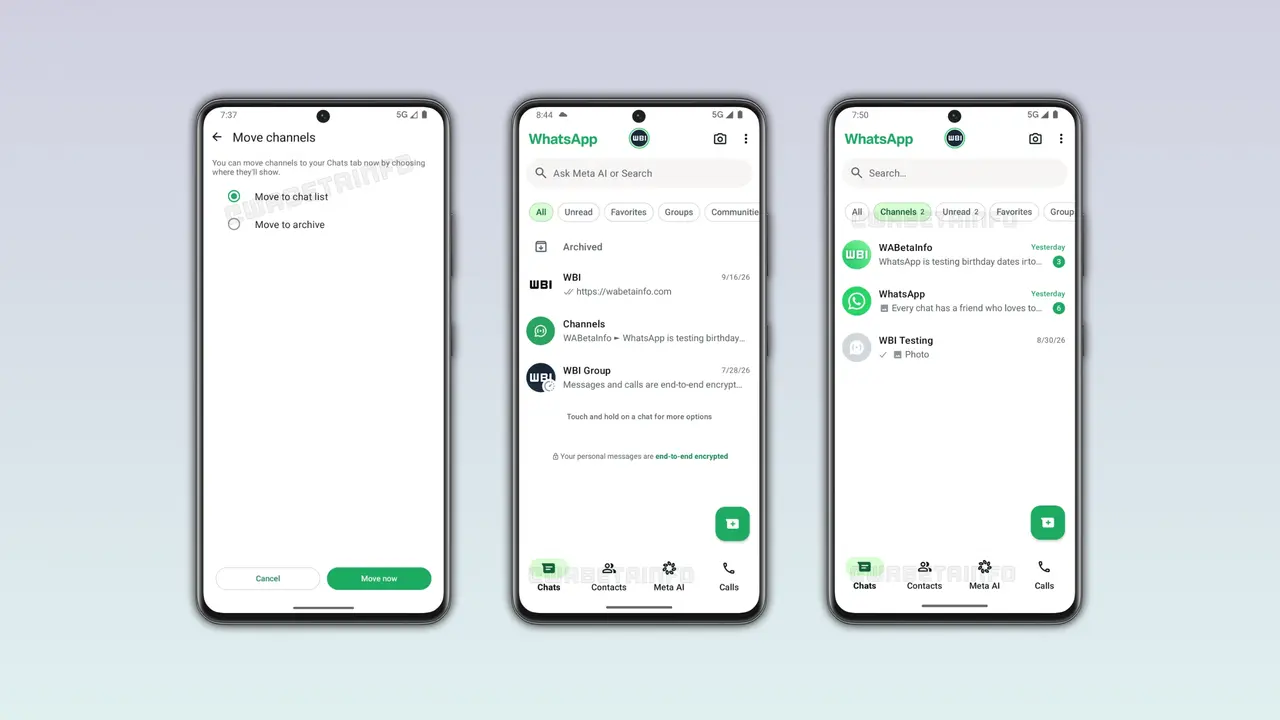 WhatsApp Kanalları Sohbetler Sekmesine Gelecek